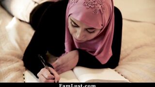 Big Boobed Step Sister Riding Step Brother's Fat Penis into Hijab