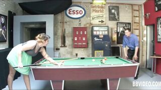 Big Tit german MILF pounded on billiard table