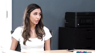 Bored 19 year old licking into conference room