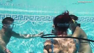 Swimming pool Bombshell 3 way with orgasms