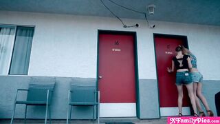 Stepdad punishes his slender teens step-daughter Chloe Cherry