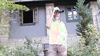 Older bro pumps fat load of cum on nude bimbos inside outdoors