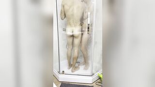 Sex of a pretty Russian lovers inside the shower