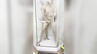 Sex of a pretty Russian lovers inside the shower