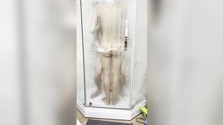 Sex of a pretty Russian lovers inside the shower
