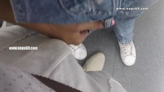 Stepsister Seduce a Stranger Unknown Bro on a Outdoor Train!