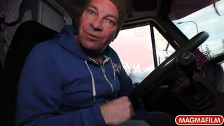 Amateur honey gets pumped inside the van