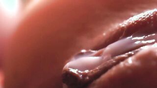 SLOW-MO macro pussyfucking. Creamy snatch