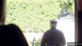 Deeper. Voluptuous Amber Moore can't resist a man into uniform