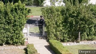 Deeper. Voluptuous Amber Moore can't resist a man into uniform