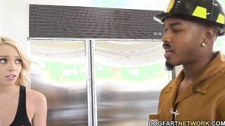 Firefighterss helps to Madison Summer with their big black dick
