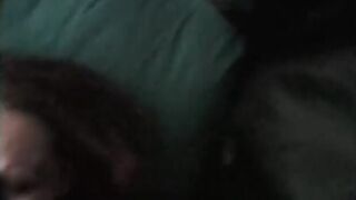 Red Haired on her back getting face plowed
