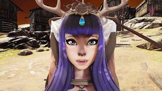 Deer-sluts Freyja into the Viking Village [3D Animated, 4K, 60FPS,