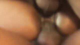 Big Titted blonde black gets her tight holes double penetrated