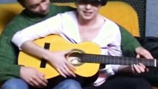 Tiny Titted Dutchie Wears Hat During Sex with a cumsho