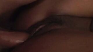 African bitch with a wonderful booty gets snatch licked on couch