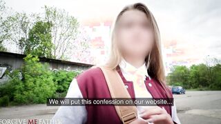 DEVIANTE - Czech college girl confesses sins with hardcore plowed