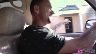 Tight bald snatch satisfied with a huge fat dick