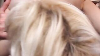 Young dark hair with perky melons gets her bald snatch eaten