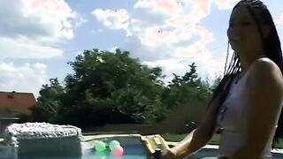 2 girls got nailed into their cunt and booty by 1 dude