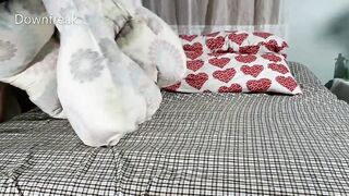 Skeaking Inside Step-Sisters Room To Hump Her Comforter And Cum