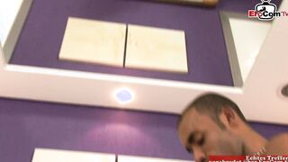 Anal three-way with 2 homosexual men and a beauty slender