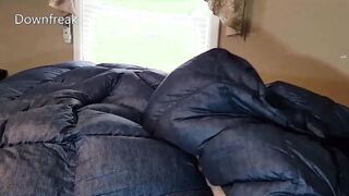Puffy Bondage Down Comforter Humping Compilation #2 Lots Of Cum
