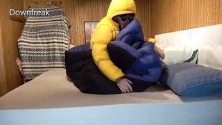 Puffy Bondage Down Comforter Humping Compilation #2 Lots Of Cum