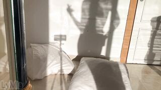 Adorable sluts humping pillow and masturbating twat
