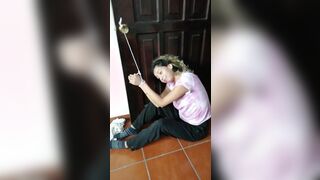 Sub gets bound up and a load of cum all over her whore face