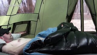 Humping Thick and Puffy Down Sleepingbag Into My Tent