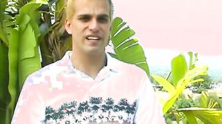 Blonde lovers screwed on the patio