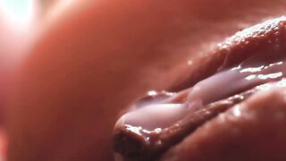 SLOW-MO macro twat fucking. Creamy twat
