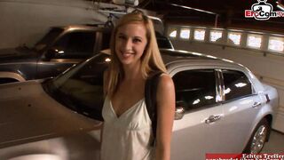 Blonde skank with tiny boobs pick up and got a
