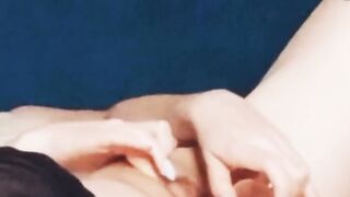 Thin blonde with cat ears has anal sex with a vibrator