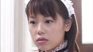 Japanese Maid with natural melons screwed by her boss