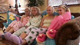 Teenagers pyjama party lesbos got nude together