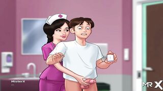 SummertimeSaga - Nurse plays with dick then takes it inside