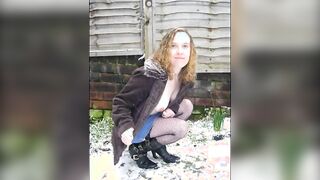 Haley Flashing inside the Snow