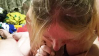 Fiance giving super blowjob