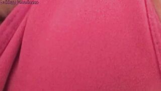 Masturbating into Pink Panty on my bed