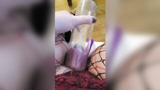 Girlfriend Gina Squirts Into Vagina Pump, Fat Clitoris and Lips