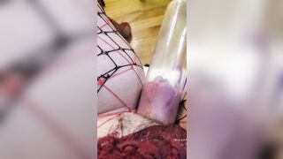 Girlfriend Gina Squirts Into Vagina Pump, Fat Clitoris and Lips