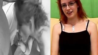 Nordic porn video – Adorable Nordic amateur – 19yo eighteen with glasses - vintage casting