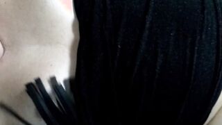 Whipped sub punished and tortured with clothespins into snatch