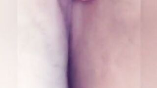Pink soak vagina after finger bang