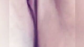 Pink soak vagina after finger bang