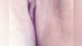Pink soak vagina after finger bang