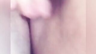 Pink soak vagina after finger bang