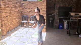 Piss desperation | wetting my milf jeans | public smoking